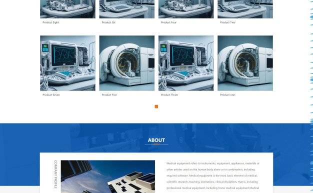 响应式医疗设备、外贸多语言网站模版源码